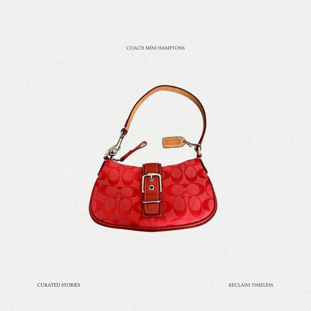Coach Hamptons Signature Buckle Demi Red