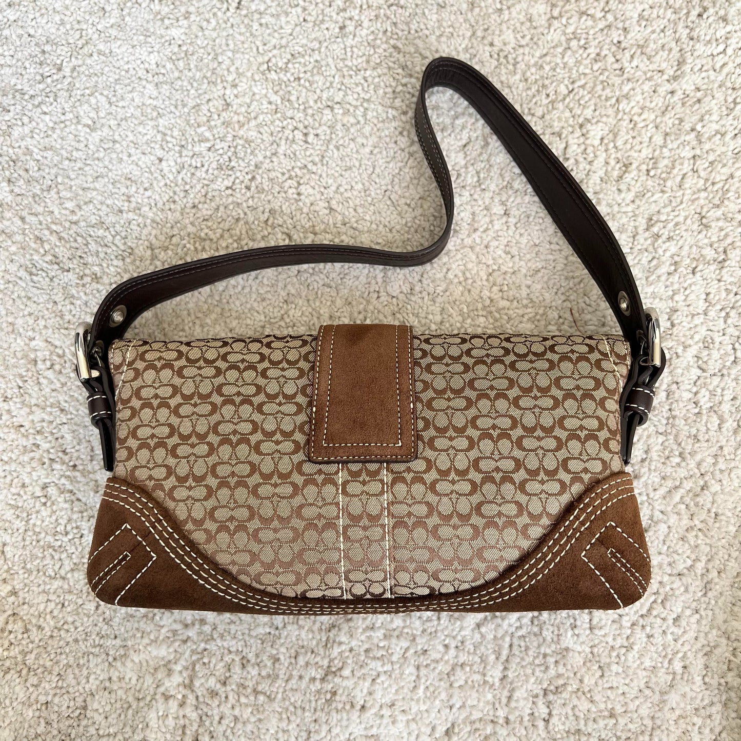 Coach Soho Signature Small Flap Bag in brown