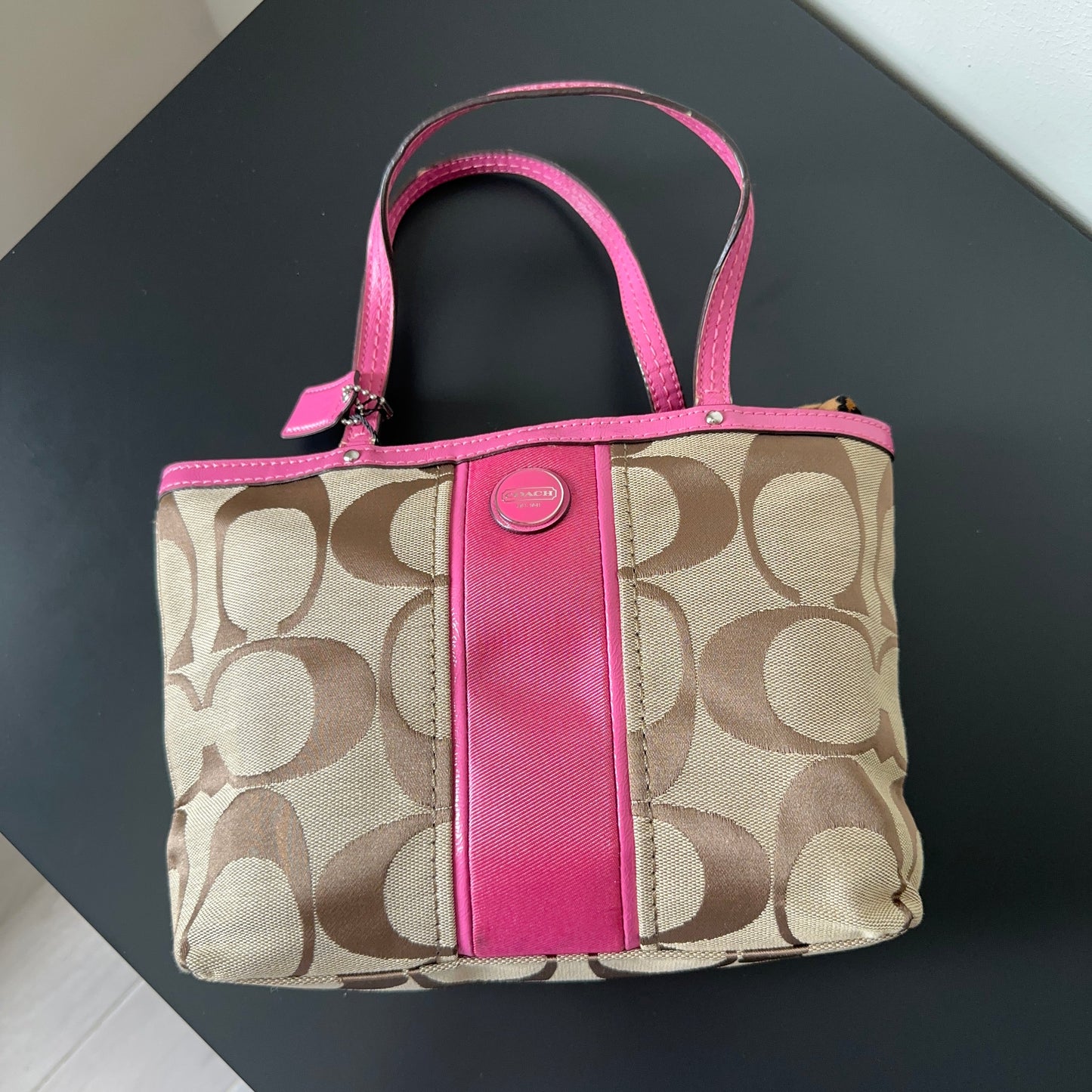 Signature Stripe Top Handle Tote