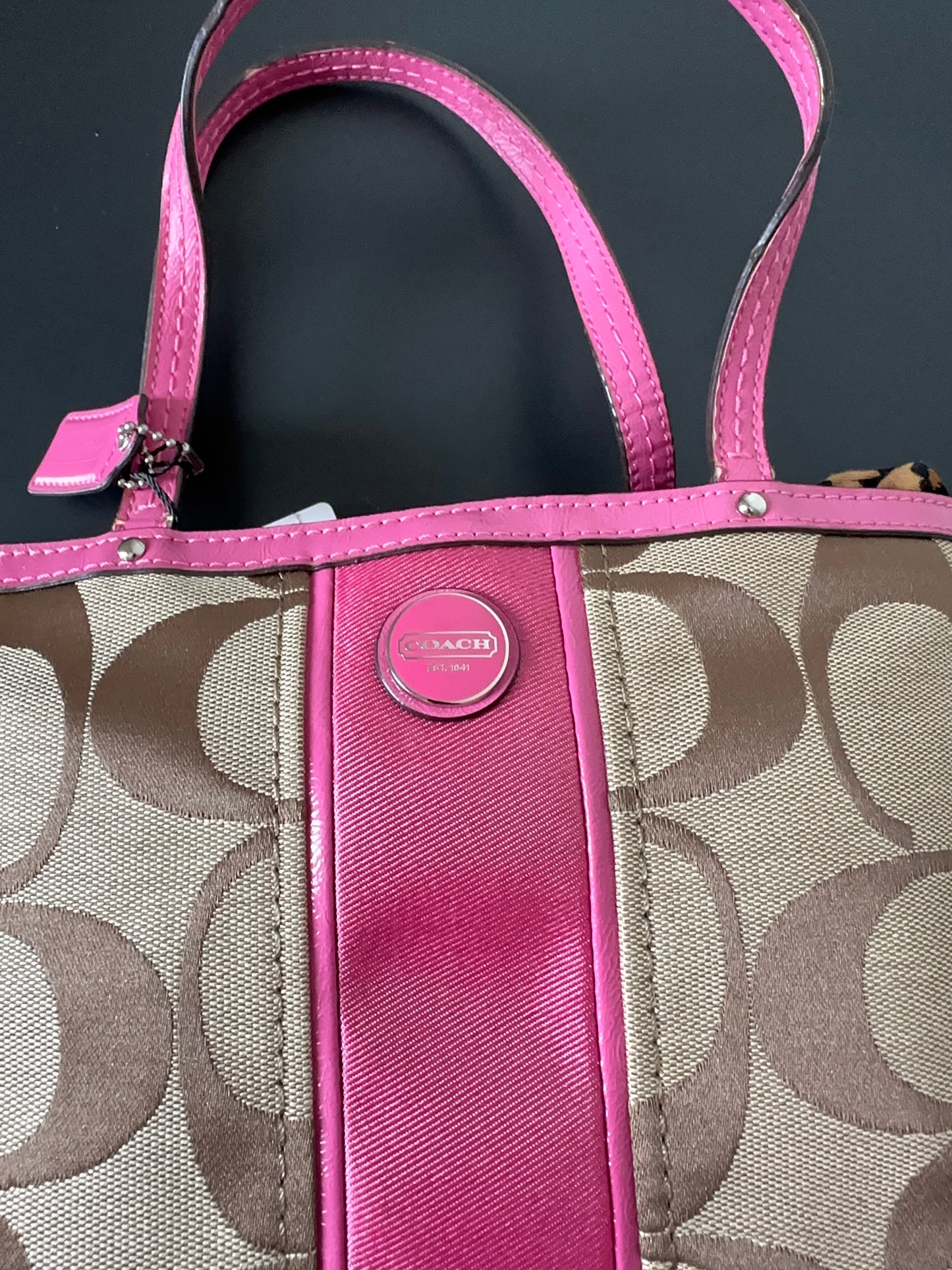 Signature Stripe Top Handle Tote