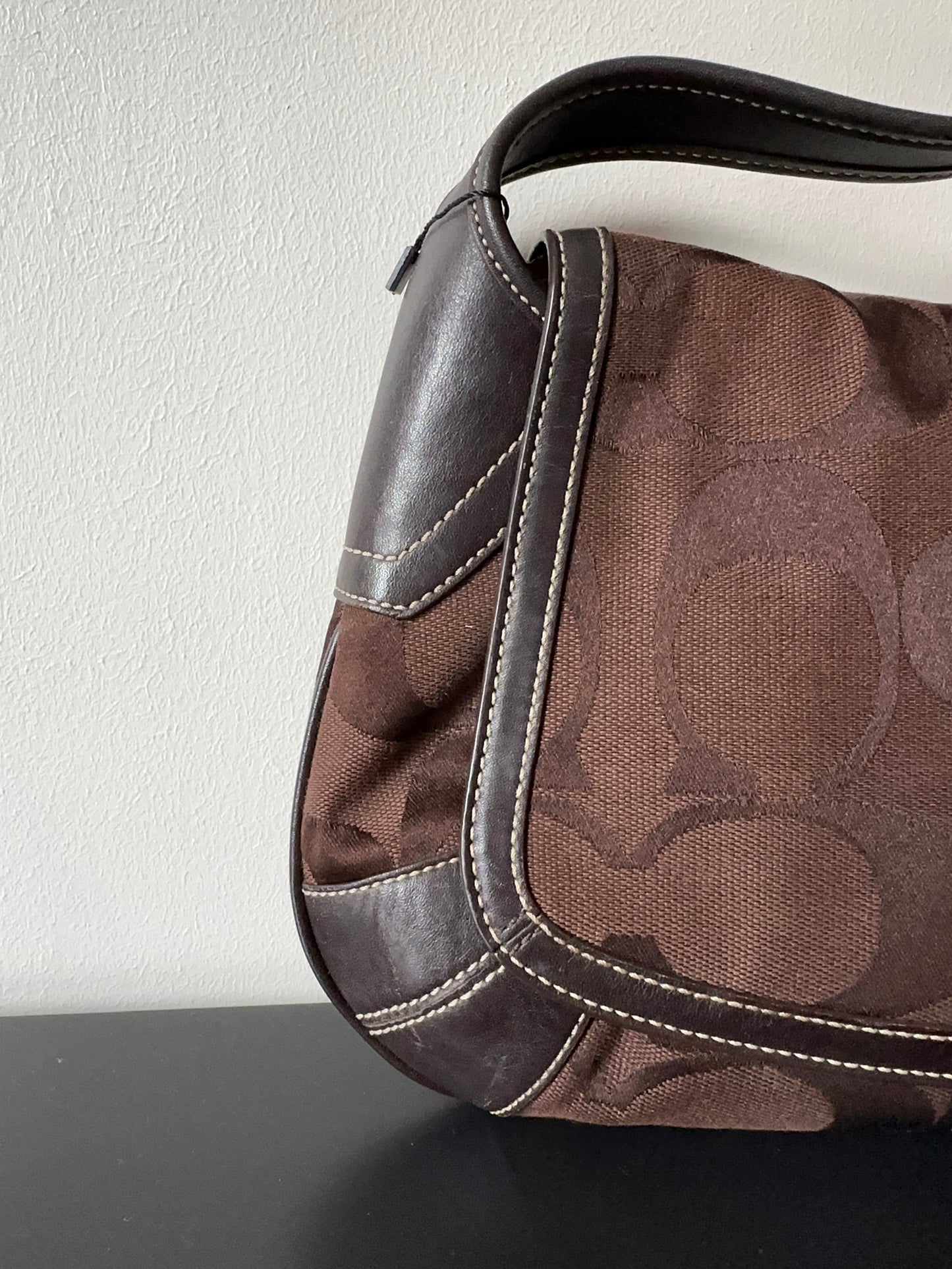 Coach Signature Belted Flap Shoulder Bag Handbag