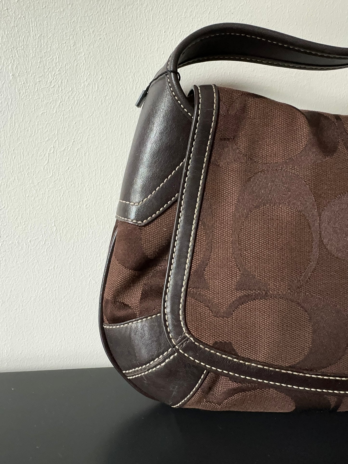 Coach Signature Belted Flap Shoulder Bag Handbag