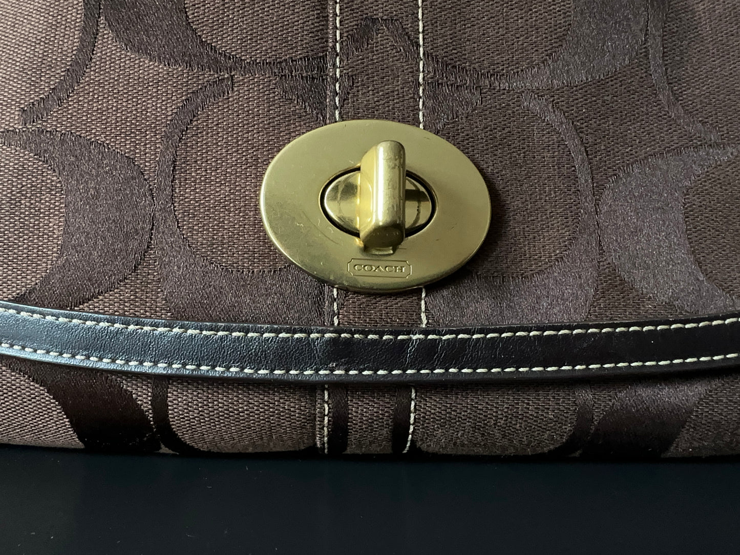 Coach Signature Belted Flap Shoulder Bag Handbag