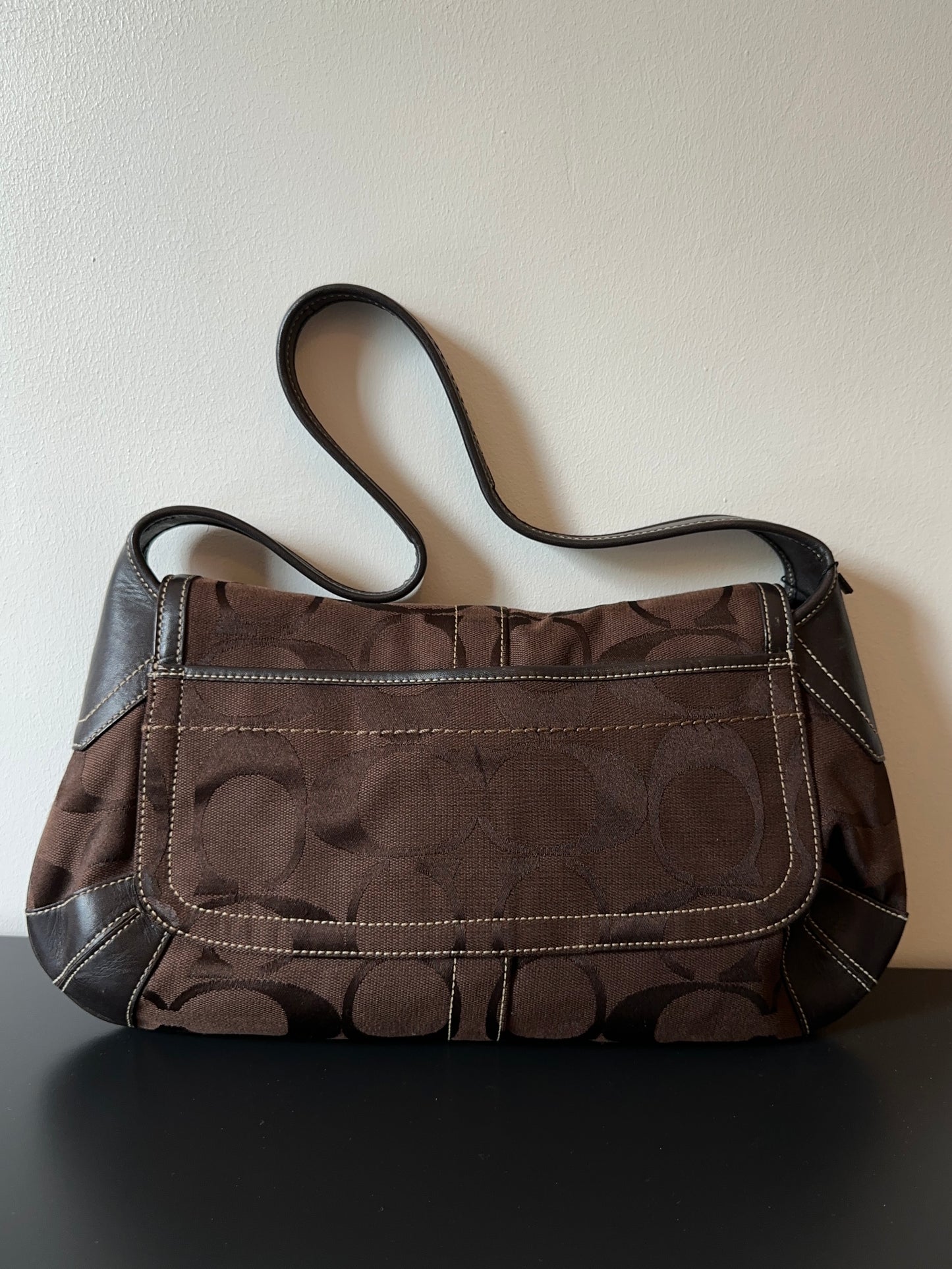 Coach Signature Belted Flap Shoulder Bag Handbag