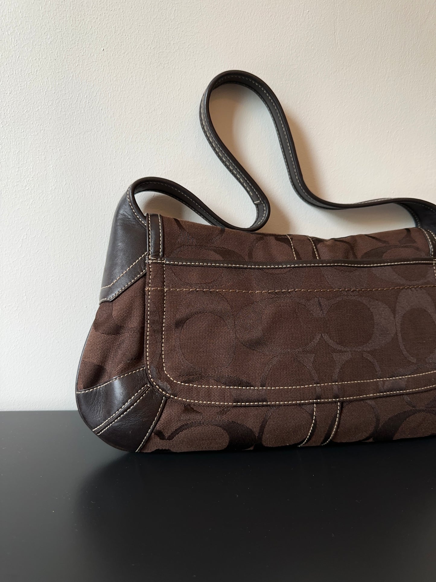 Coach Signature Belted Flap Shoulder Bag Handbag