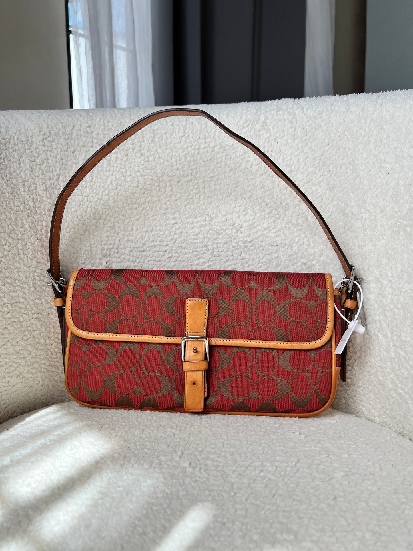 Coach Buckle Flap in Red