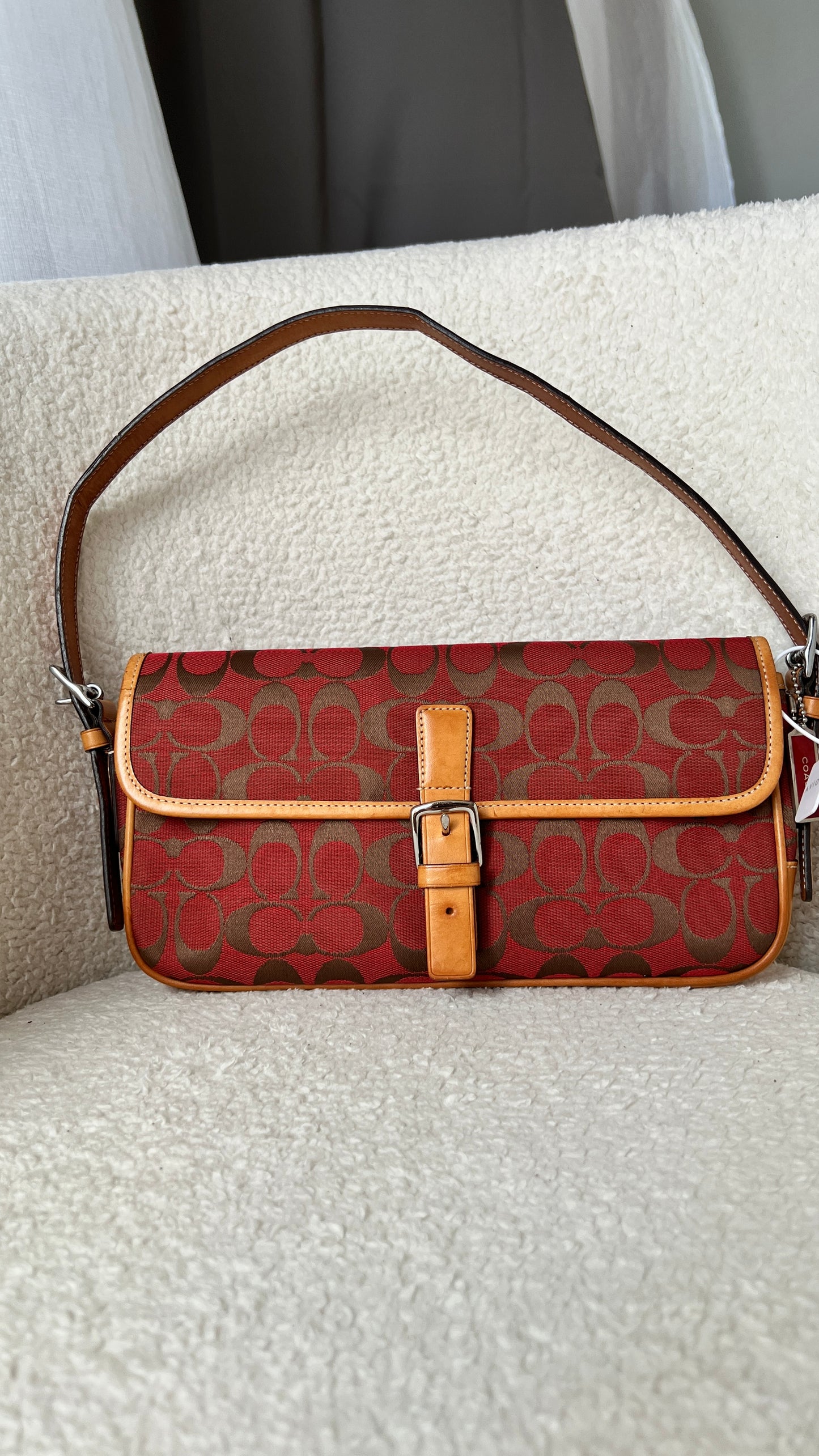 Coach Buckle Flap in Red