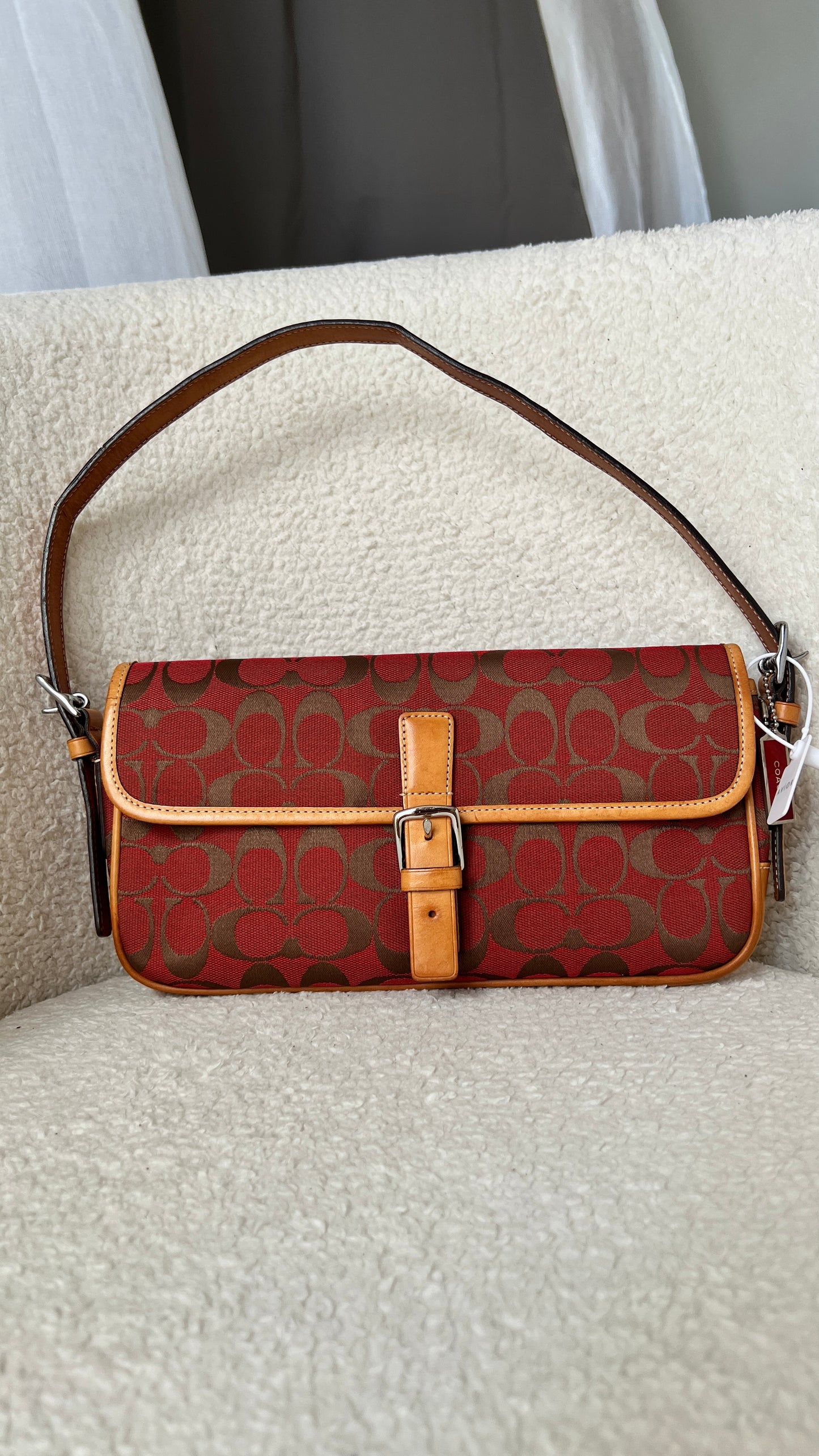 Coach Buckle Flap in Red