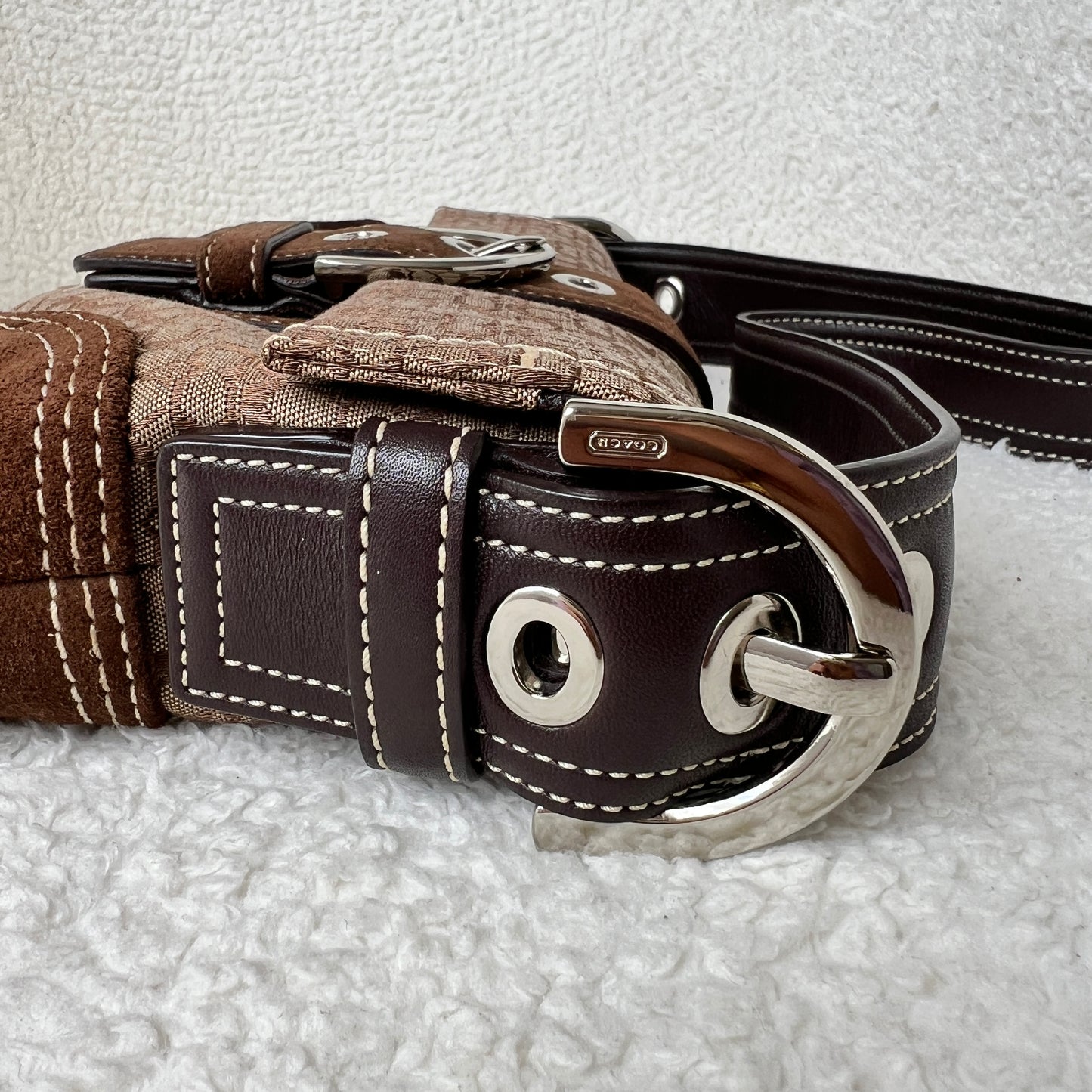 Coach Soho Signature Small Flap Bag in brown