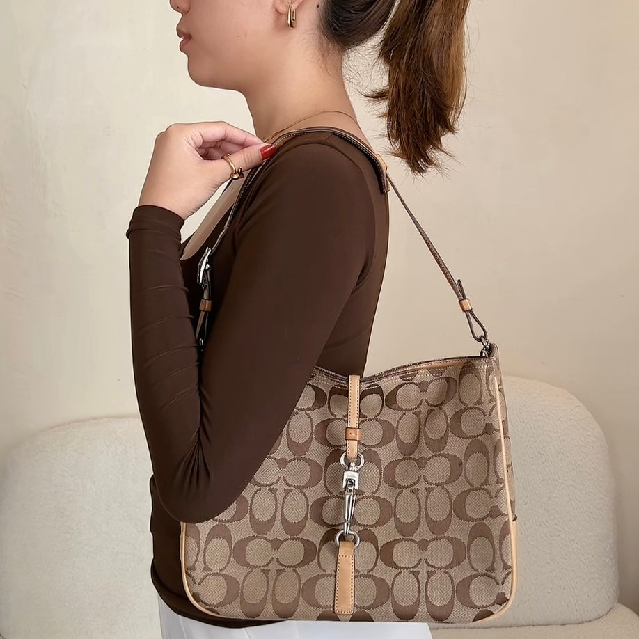 Coach Hamptons Signature Hobo Shoulder Bag