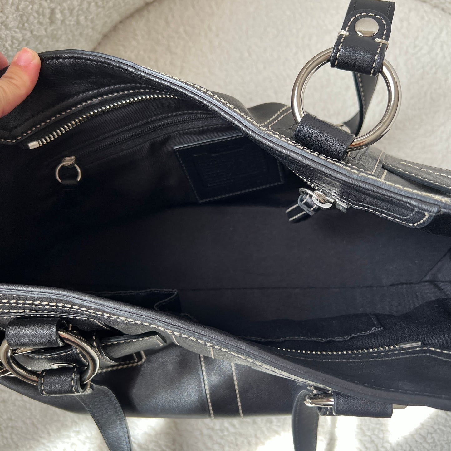 Coach Black Buckle Satchel