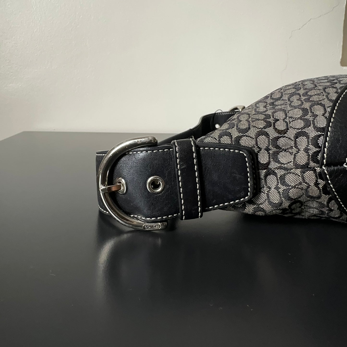 Coach Signature Jacquard Leather Small Hobo