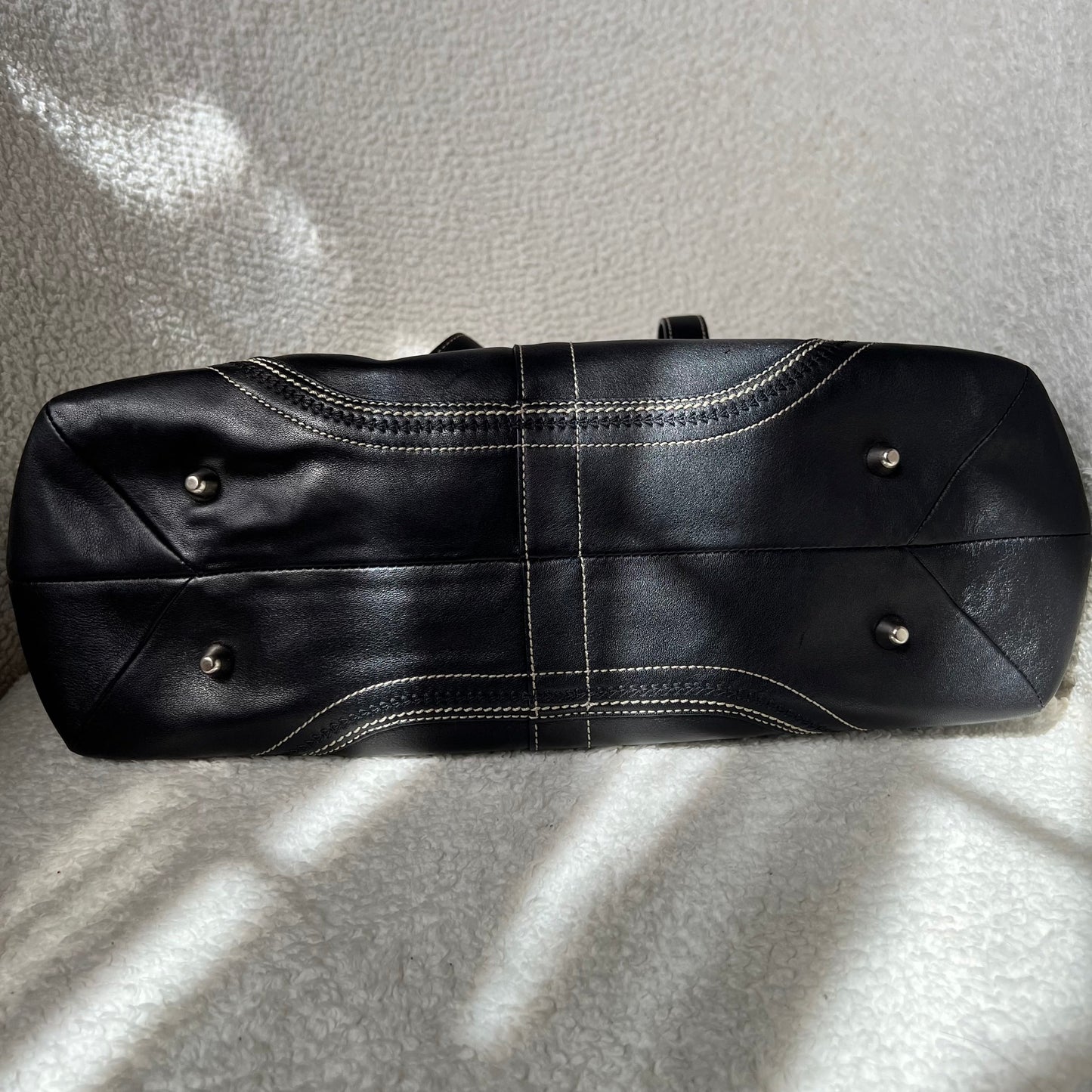 Coach Black Buckle Satchel