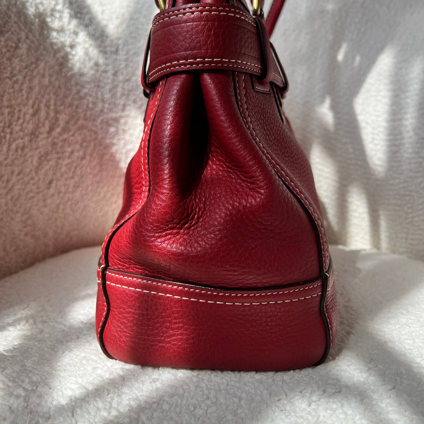 Coach Leather Satchel in Red