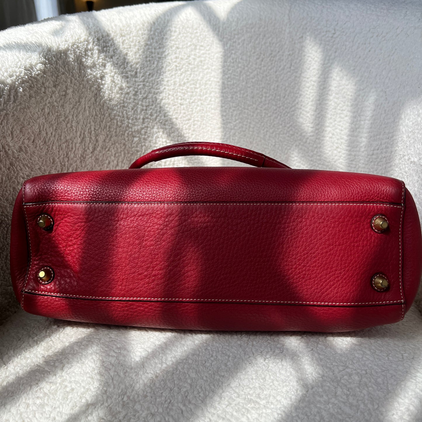 Coach Leather Satchel in Red